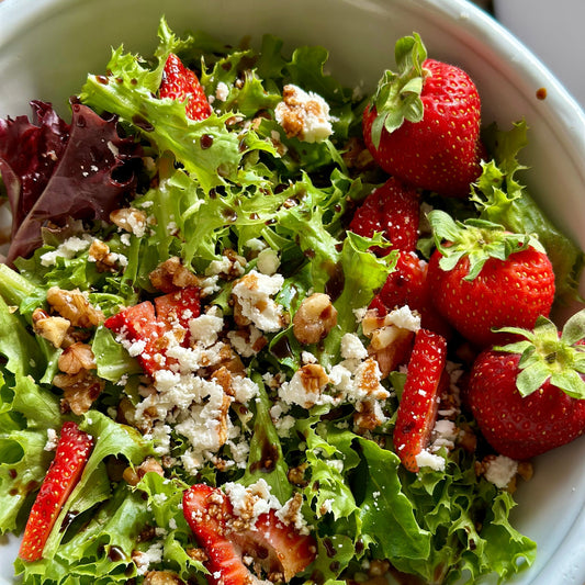 An Early Summer Favorite: Strawberry Salad with Balsamic Dressing